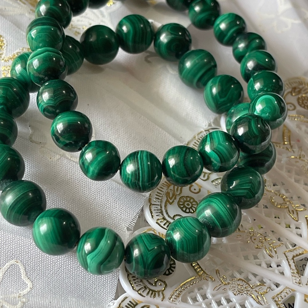 Elegant Malachite Beaded Bracelet